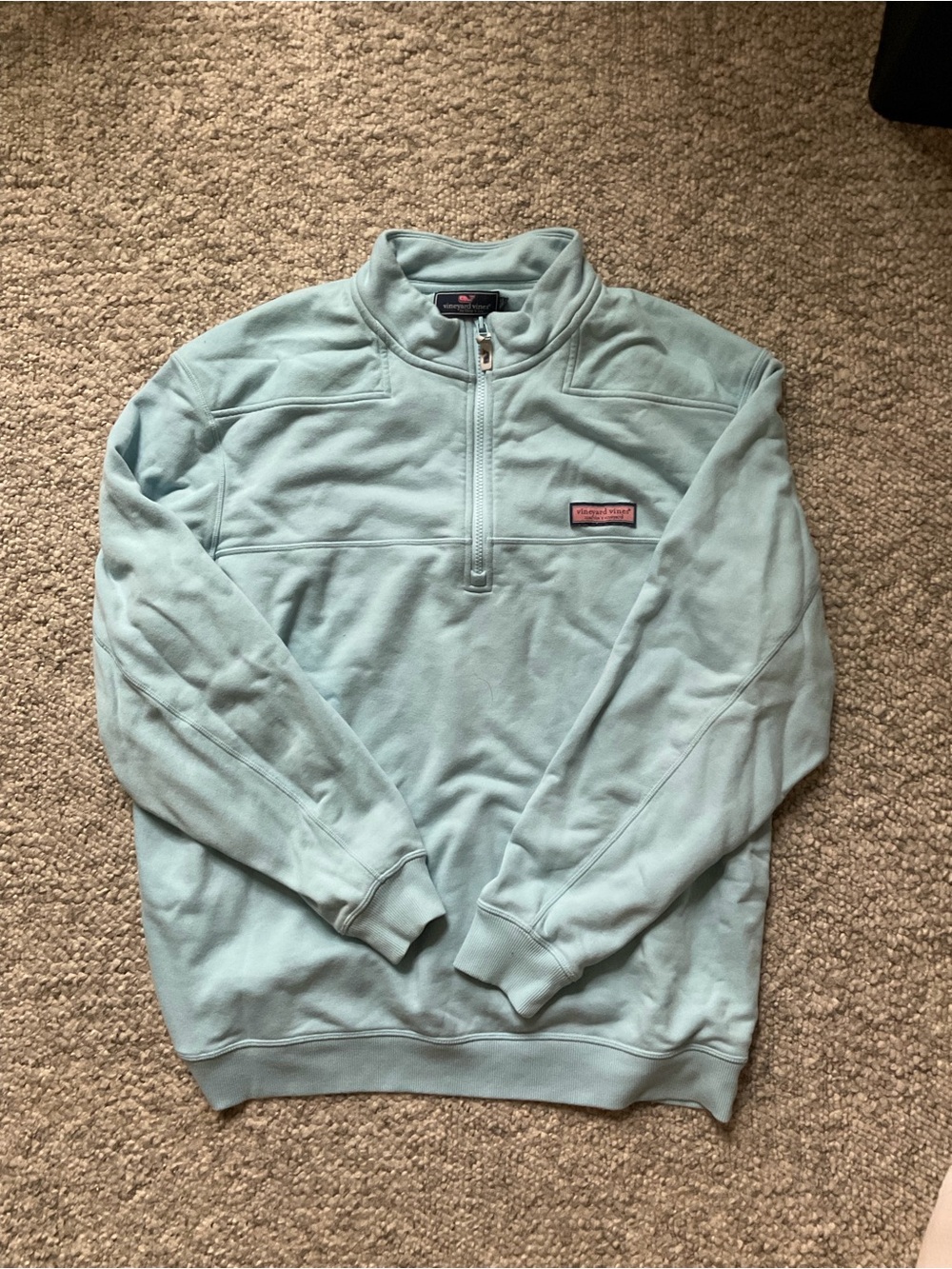 Vineyard Vines Men's Teal Quarter Zip Pullover